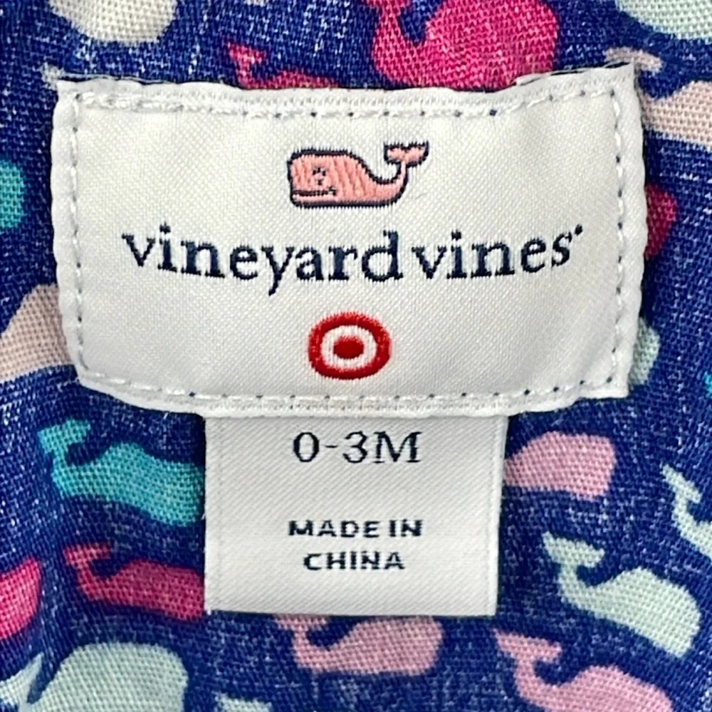 Vineyard Vines for Target whale print Ruffle Bubble Romper Size 0 - 3 M